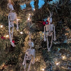 Set Of 16 Plastic Skeleton 6" Ornaments Halloween Spooky Goth Horror Christmas